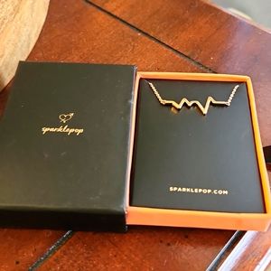 BRAND NEW Sparklepop Heartbeat Necklace Popsugar Must Have Rose Gold 18"